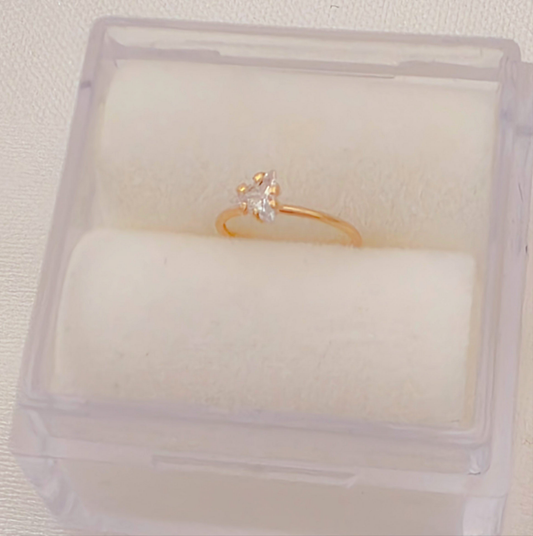 Triangle CZ nose ring 14k gold