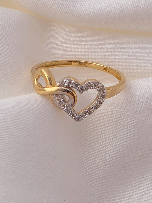 Infinity Heart Diamond Ring 14k gold