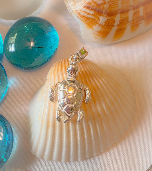 Silver 925 Sea Turtle Pendant