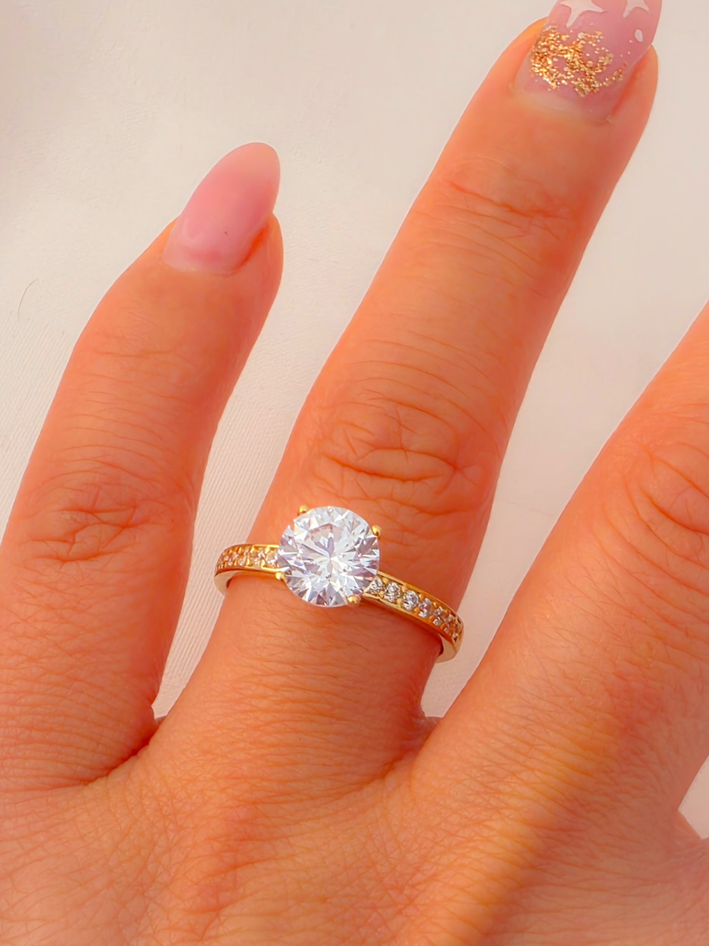 Classic Zirconia Solitaire Engagement Ring