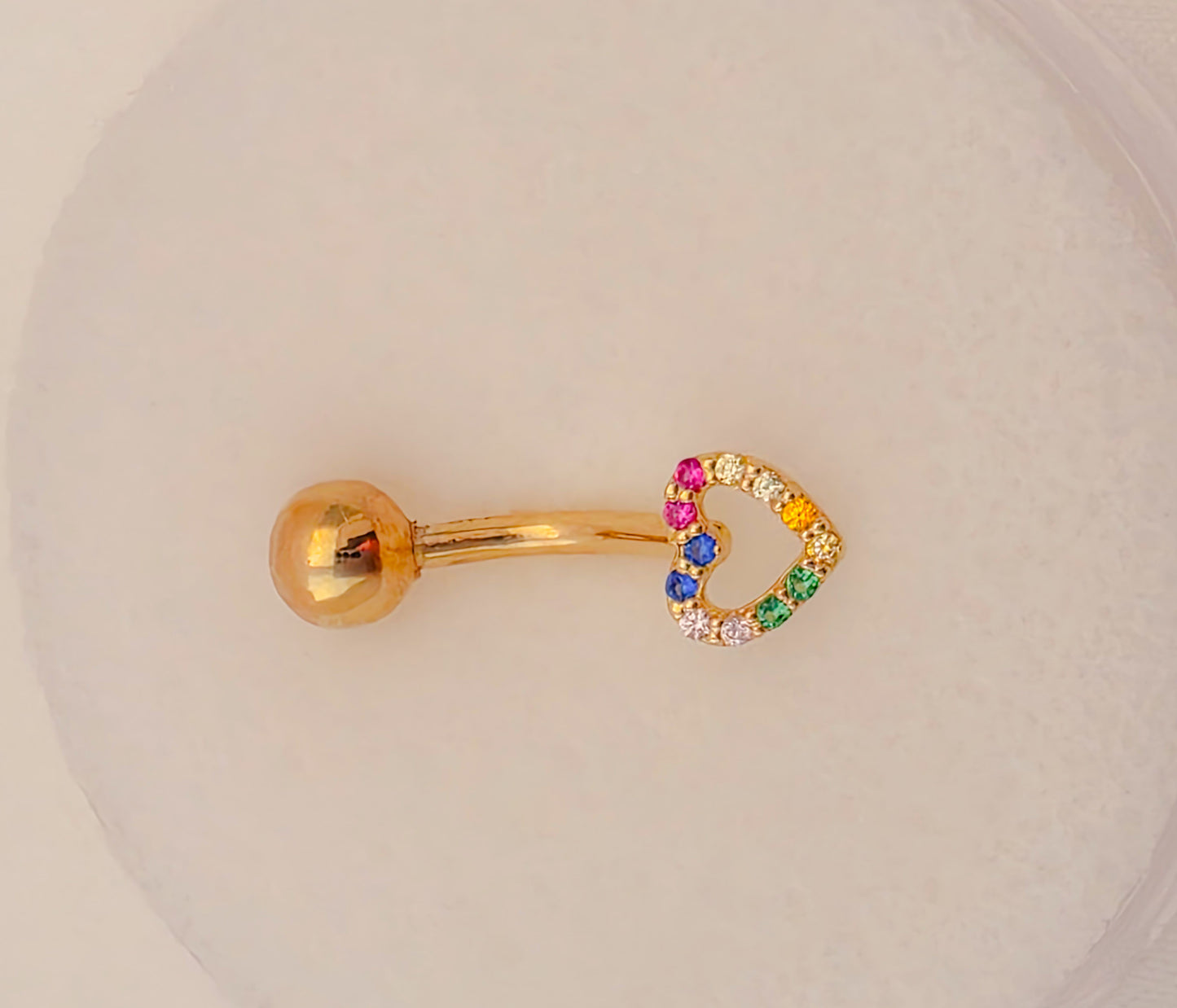 Heart silhovette Belly ring 14k gold