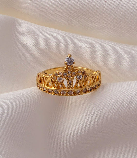 Ring Gold Crown with Cristal