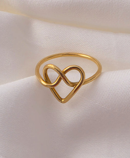 Infinity Heart Gold Ring