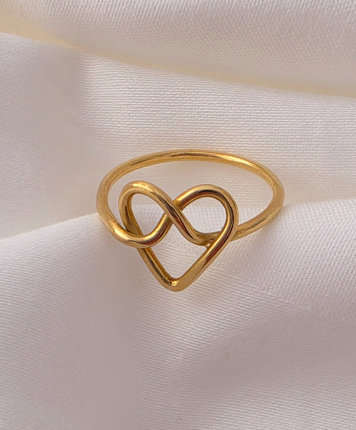 Infinity Heart Gold Ring