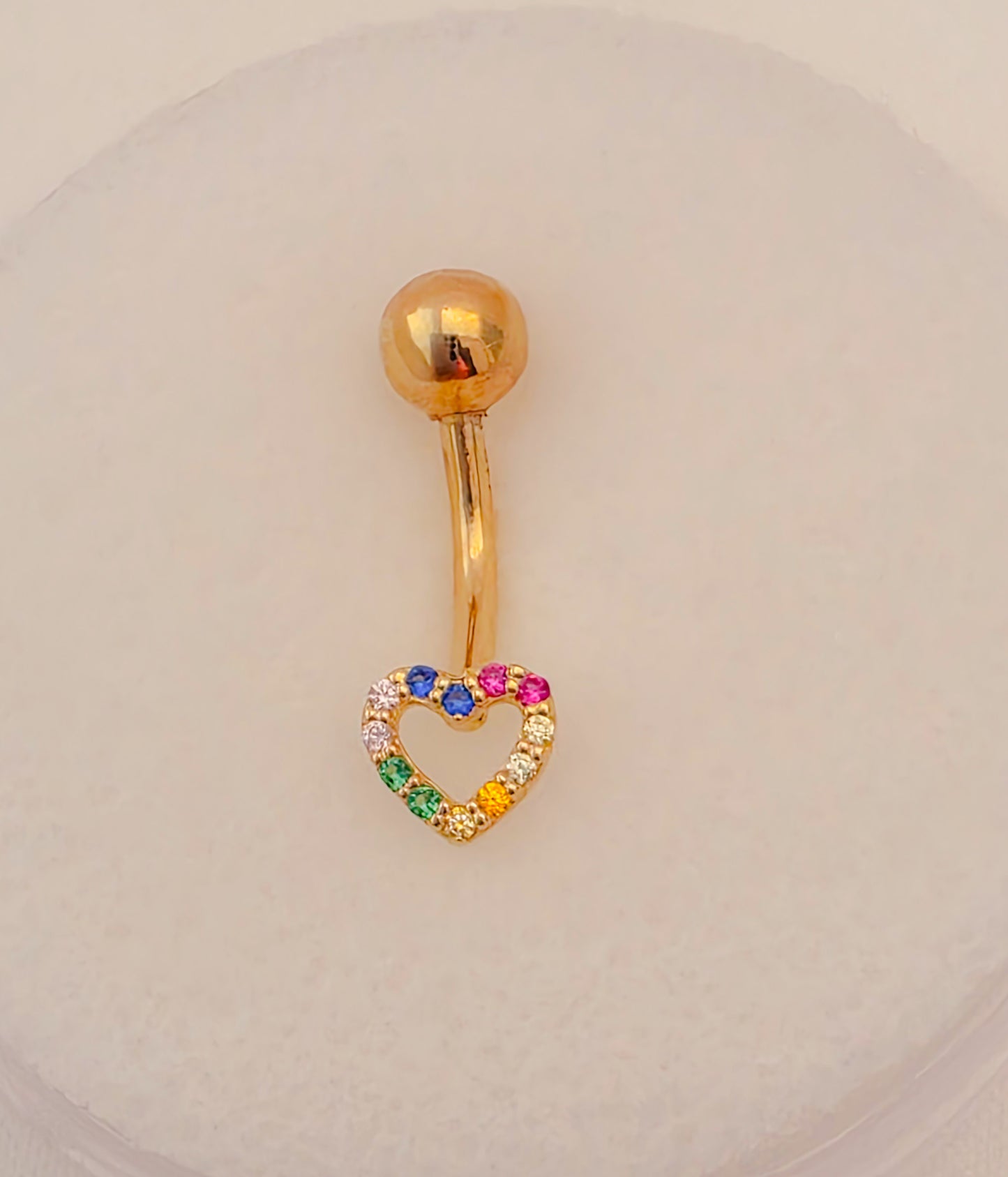 Heart silhovette Belly ring 14k gold
