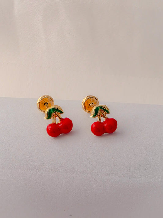 Cherry Sweetheart Earrings 14k gold