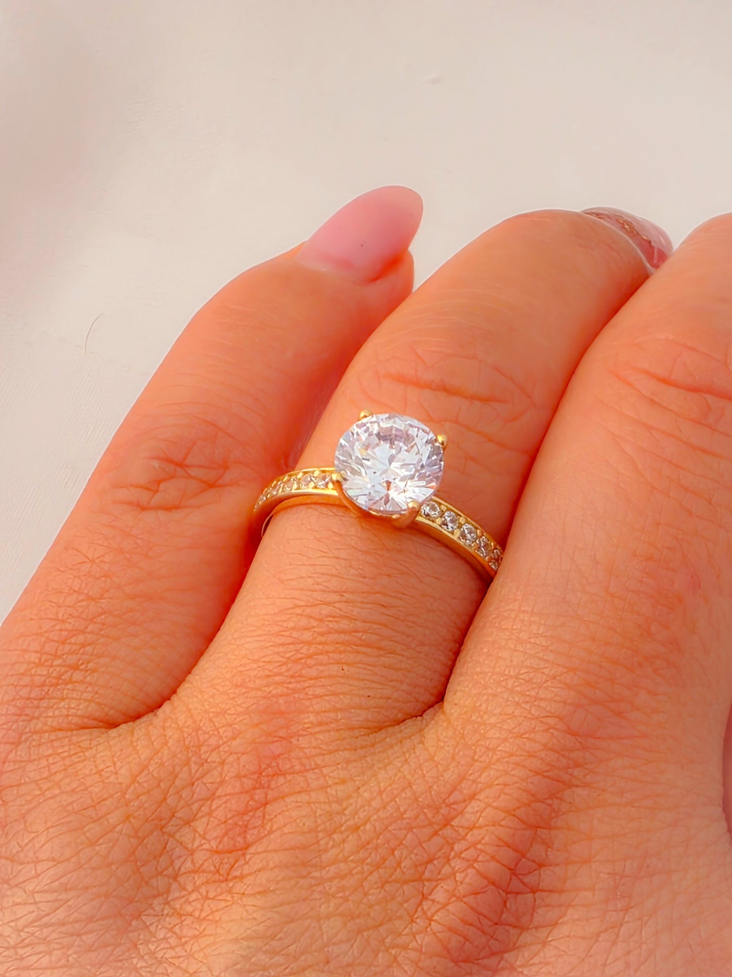 Classic Zirconia Solitaire Engagement Ring
