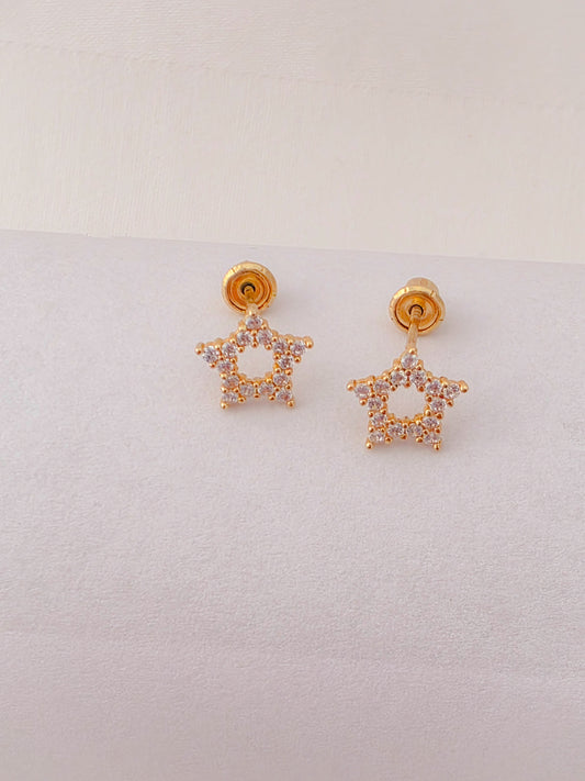 14K Gold Star Baby Earrings.